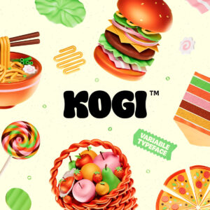 Kogi : a rounded serif typeface that combines generosity, impact, and readability. Perfect for bold logos, eye-catching posters, magazine covers, and any visual identity